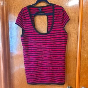 *2 for $30* TORRID Black and Red Stripe Knit Tunic - Punk Funky Y2K